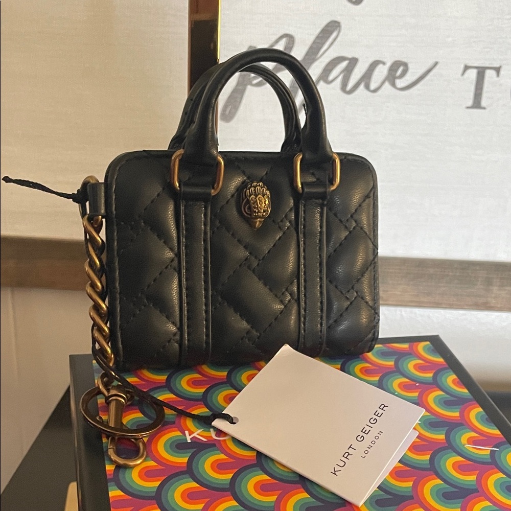 Kurt Geiger Black Quilted Mini Bag
